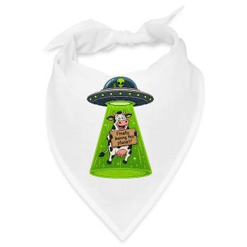 UFO Kuh: Endlich Verlassen Diesen Planeten - Bandana - Weiß - Vorne