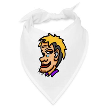 Retro-Cartoon: Ein Mann mit einem Yankee-Porträt - Bandana - Weiß - Vorne