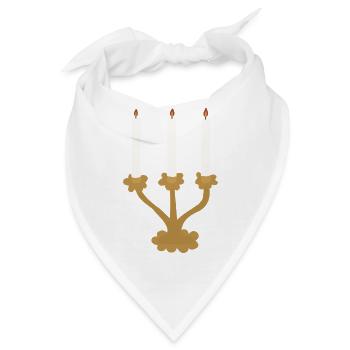 Drei-Kerzen-Kandelaber rustikal - Bandana - Weiß - Vorne