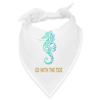 Go With The Tide – Seepferdchen Meeresmotiv - Bandana - Weiß - Vorne