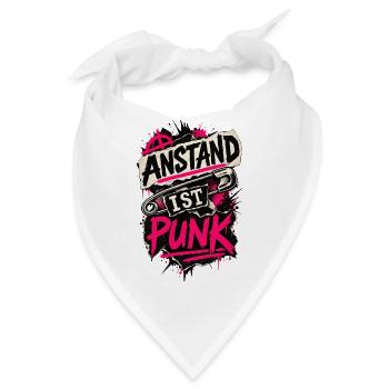 Anstand ist Punk – Pinkes Statement mit Nadel - Bandana - Weiß - Vorne