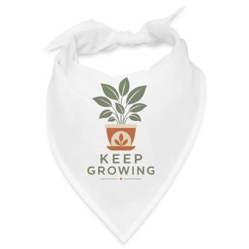 Keep Growing Pflanze Blumentopf Spruch Statement - Bandana - Weiß - Vorne