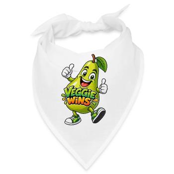 Veggie Wins Birne - Bandana - Weiß - Vorne