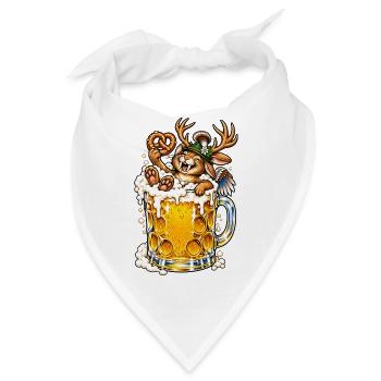 Wolpertinger Lustiges Bayerisches Fabelwesen - Bandana - Weiß - Vorne