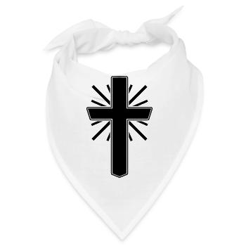 Kreuz Christentum - Bandana - Weiß - Vorne