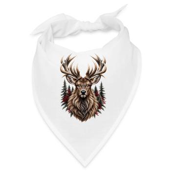 Black Forest Stag – Wilder Hirsch - Bandana - Weiß - Vorne
