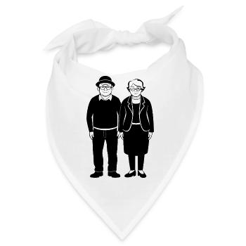 Älteres Ehepaar - Bandana - Weiß - Vorne