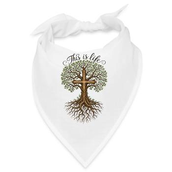 Religion Baum Kreuz Spruch - Bandana - Weiß - Vorne