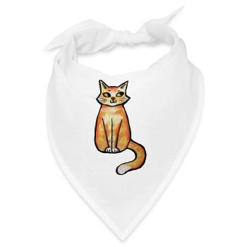 Sunny Whisker Katzen-Illustration - Bandana - Weiß - Vorne