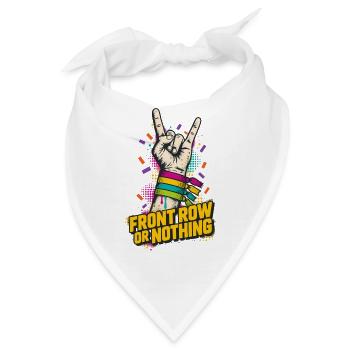 Front Row or Nothing – Rock Pride Handzeichen - Bandana - Weiß - Vorne