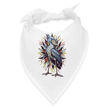 Schuhschnabel mit geometrischer Funkenblüte - Bandana - Weiß - Vorne