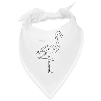 Flamingo Geometrisch - Bandana - Weiß - Vorne