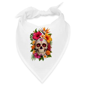 Halloween Sugar Skull Sugarskull  - Bandana - Weiß - Vorne