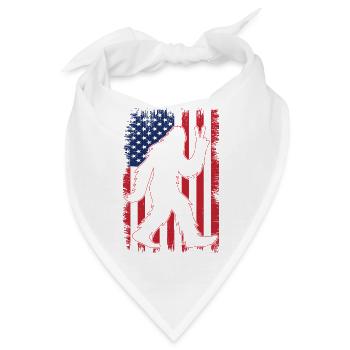 American Flag Bigfoot Yeti Patriotic Forest - Bandana - Weiß - Vorne