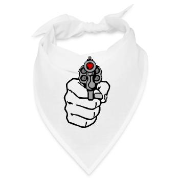Liebe Schuss - Bandana - Weiß - Vorne