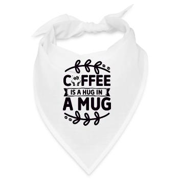 Coffee is a Hug in a Mug - Kaffeeliebe - Bandana - Weiß - Vorne