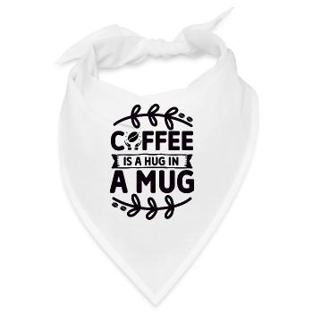 Coffee is a Hug in a Mug - Pure Kaffeeliebe - Bandana - Weiß - Vorne