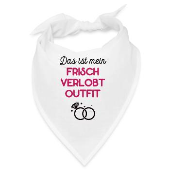 Frisch Verlobt Outfit Verlobung JGAS Verloben - Bandana - Weiß - Vorne