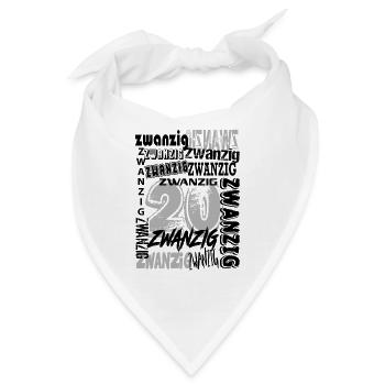 Birthday Geburtstag Grunge Urban Style Modern 20 - Bandana - Weiß - Vorne
