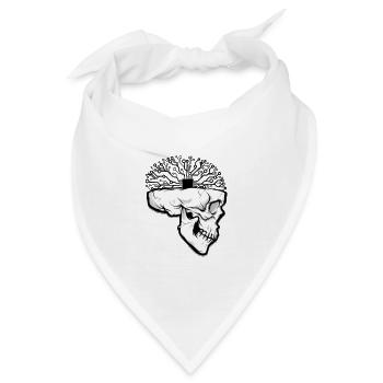 Totenkopf Gehirn CPU Platine gedruckt - Bandana - Weiß - Vorne