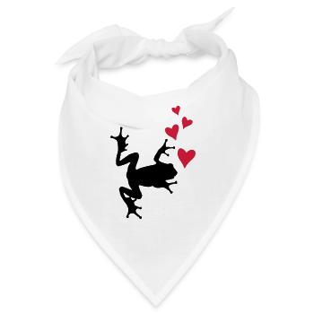 frosch silhouette herz - Bandana - Weiß - Vorne