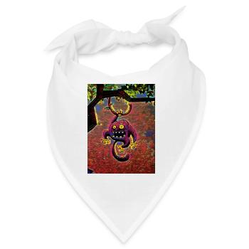 Lila Affe in einem Baum - Bandana - Weiß - Vorne