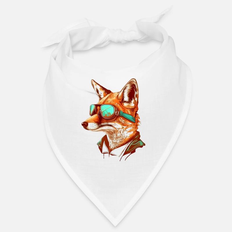 Fuchs mit Fliegerbrille Bandana