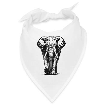 Elefant - Großwild, Stoßzahn, Elfenbein - Bandana - Weiß - Vorne