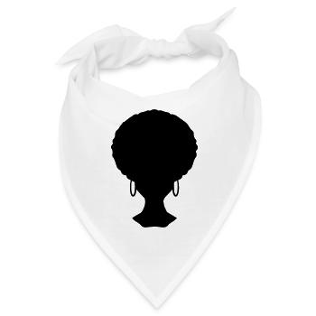 Afro Look Frisur - Bandana - Weiß - Vorne