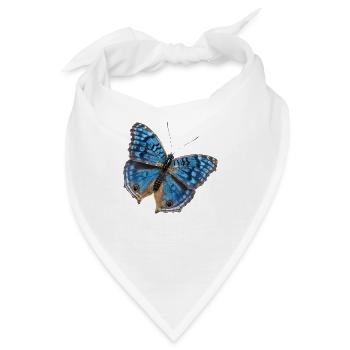 Blauer Schmetterling - Bandana - Weiß - Vorne