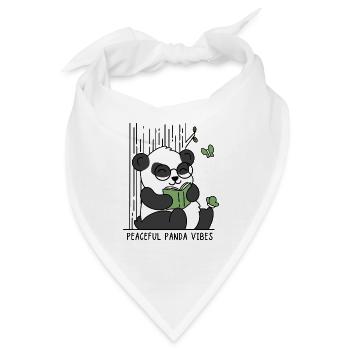 Friedliche Panda-Vibes - Bandana - Weiß - Vorne