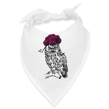 Schwarzwald Tussi Eule mit Schwarzwälder Bollenhut - Bandana - Weiß - Vorne