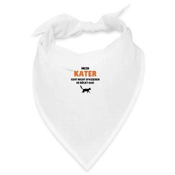 Mein Kater geht nicht spazieren - er rückt aus - Bandana - Weiß - Vorne