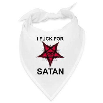 Ich ficke für Satan Lustige Sprüche - Bandana - Weiß - Vorne