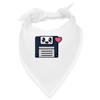 Niedliche Diskette, kawaii! - Bandana - Weiß - Vorne