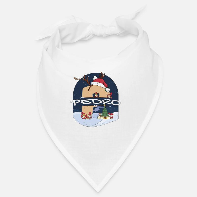 Impressionnant nom de Pedro w chapeau de père Noël dans le thème de Noël Bandana