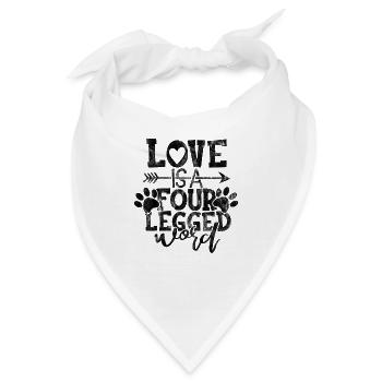 love is a four legged word - Lustige Katzensprüche - Bandana - Weiß - Vorne