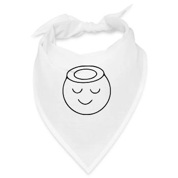Emoji Skizze Heiligenschein schwarz - Bandana - Weiß - Vorne