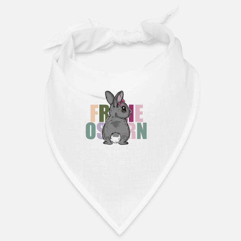 Lapin de Pâques avec lettrage coloré Joyeuses Pâques Bandana