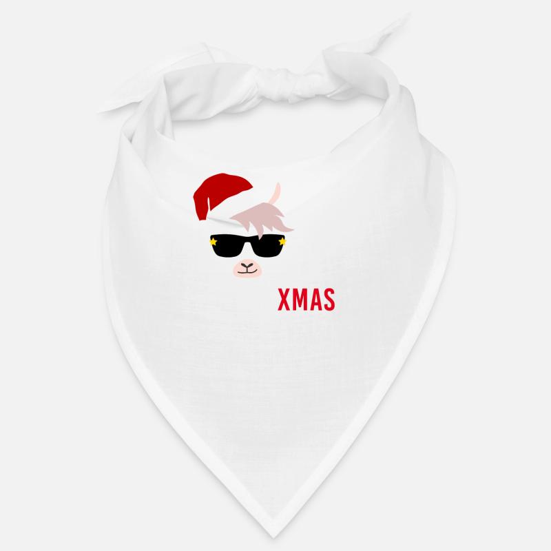 Cadeau de Noël Lama sans drame de Noël - Bandana - blanc