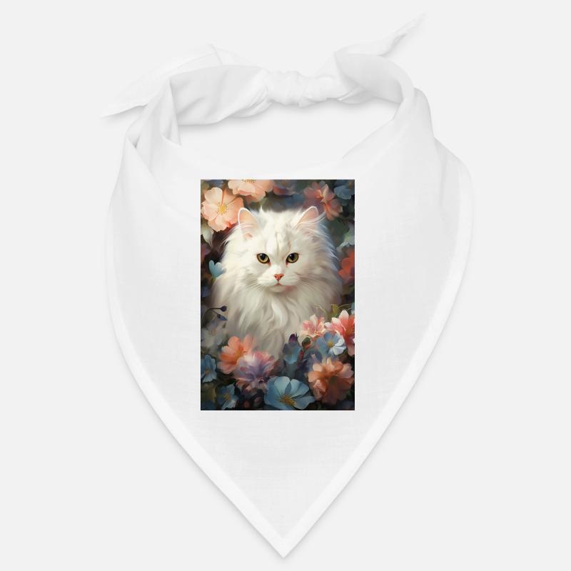 Chat dans le parterre de fleurs Bandana