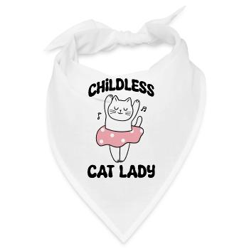 Kinderlose Katzendame - Bandana - Weiß - Vorne