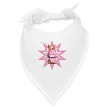 Rosa Stern mit süßem rosa Hasen. - Bandana - Weiß - Vorne