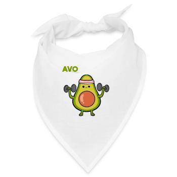 AVO-Cardio Avocado-Liebhaber Gift - Bandana - Weiß - Vorne