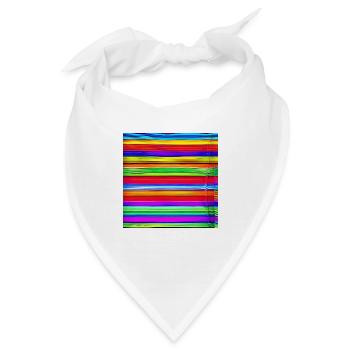 horizontale dünne Streifen in verrückten Farben - Bandana - Weiß - Vorne