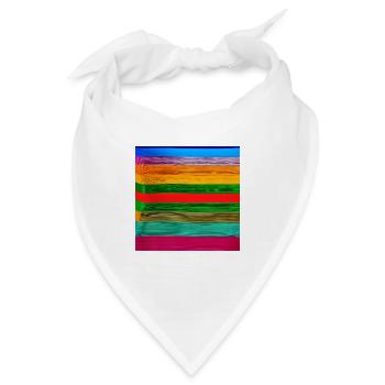 horizontale dicke Streifen in verrückten Farben - Bandana - Weiß - Vorne