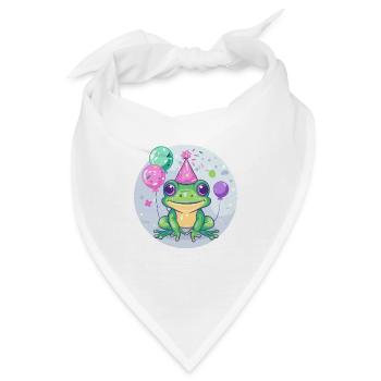 Frosch Geburtstag Comic - Bandana - Weiß - Vorne