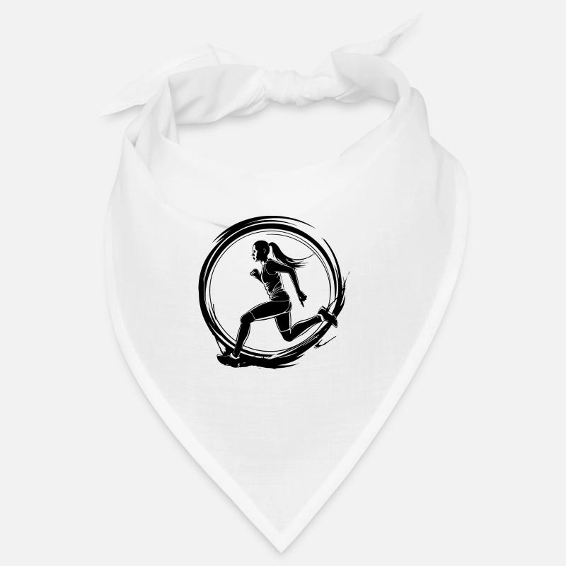 Silhouette de marathon de course à pied - Bandana - blanc