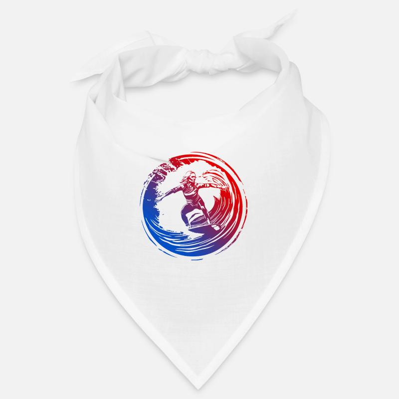 Silhouette de surfeur coloré Bandana