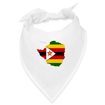 Simbabwe Flagge Landkarte Fahne - Bandana - Weiß - Vorne